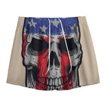 American Patriotic Skull Print Mesh Shorts