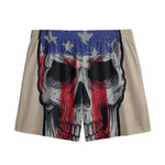 American Patriotic Skull Print Mesh Shorts