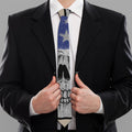 American Patriotic Skull Print Necktie