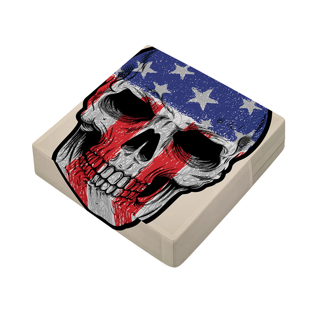 American Patriotic Skull Print Outdoor Seat Cushion Cover