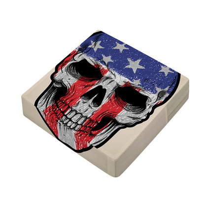 American Patriotic Skull Print Outdoor Seat Cushion Cover