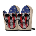 American Patriotic Skull Print Oven Mitts