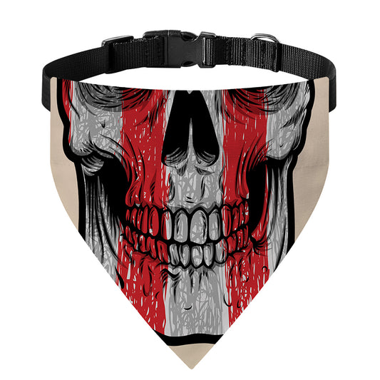 American Patriotic Skull Print Over The Collar Dog Bandana