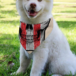 American Patriotic Skull Print Over The Collar Dog Bandana