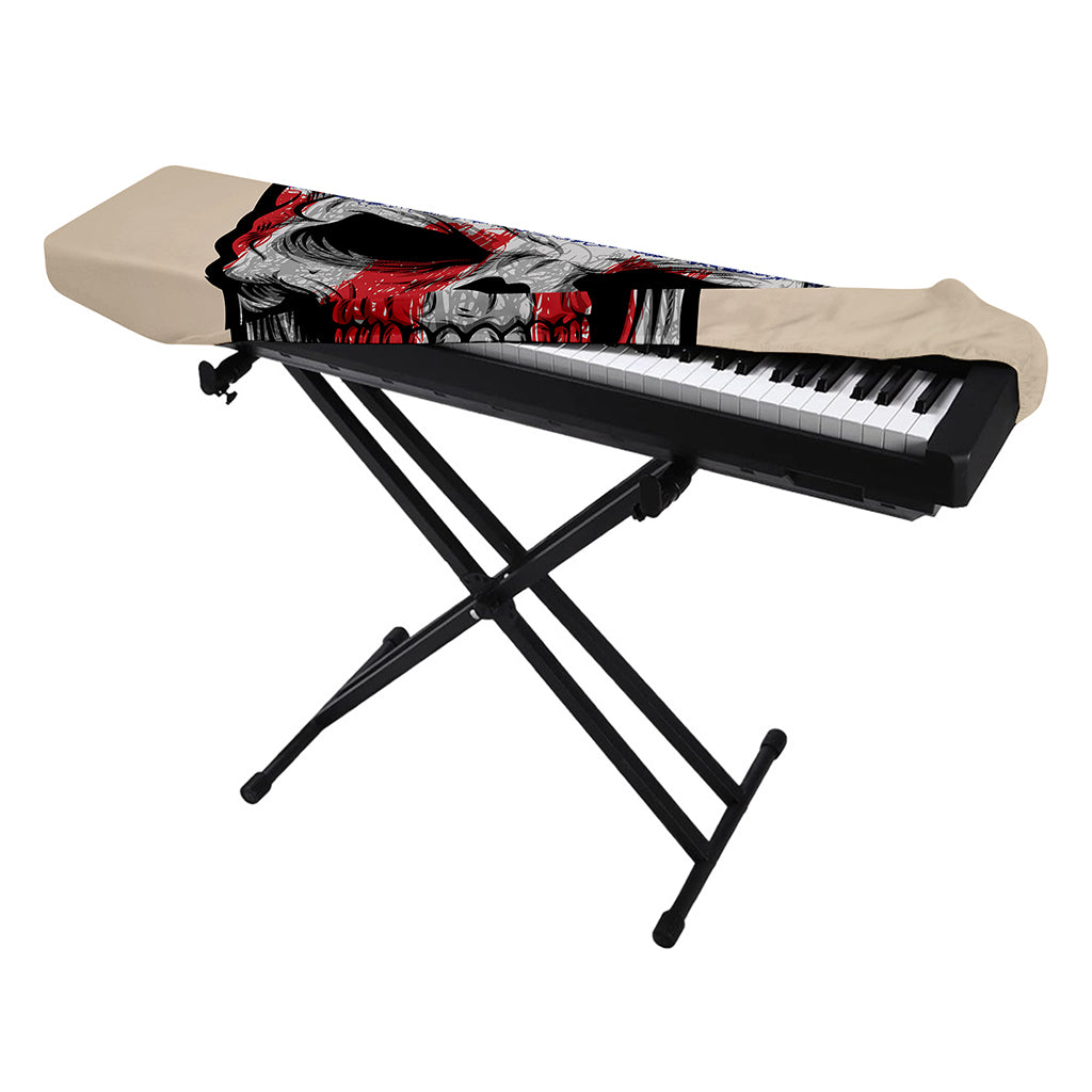 American Patriotic Skull Print Piano Keyboard Cover