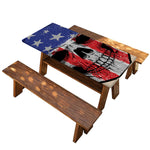 American Patriotic Skull Print Picnic Table Cover