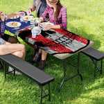American Patriotic Skull Print Picnic Table Cover