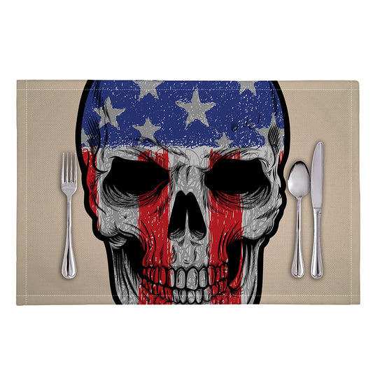 American Patriotic Skull Print Placemat