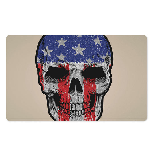 American Patriotic Skull Print Polyester Doormat
