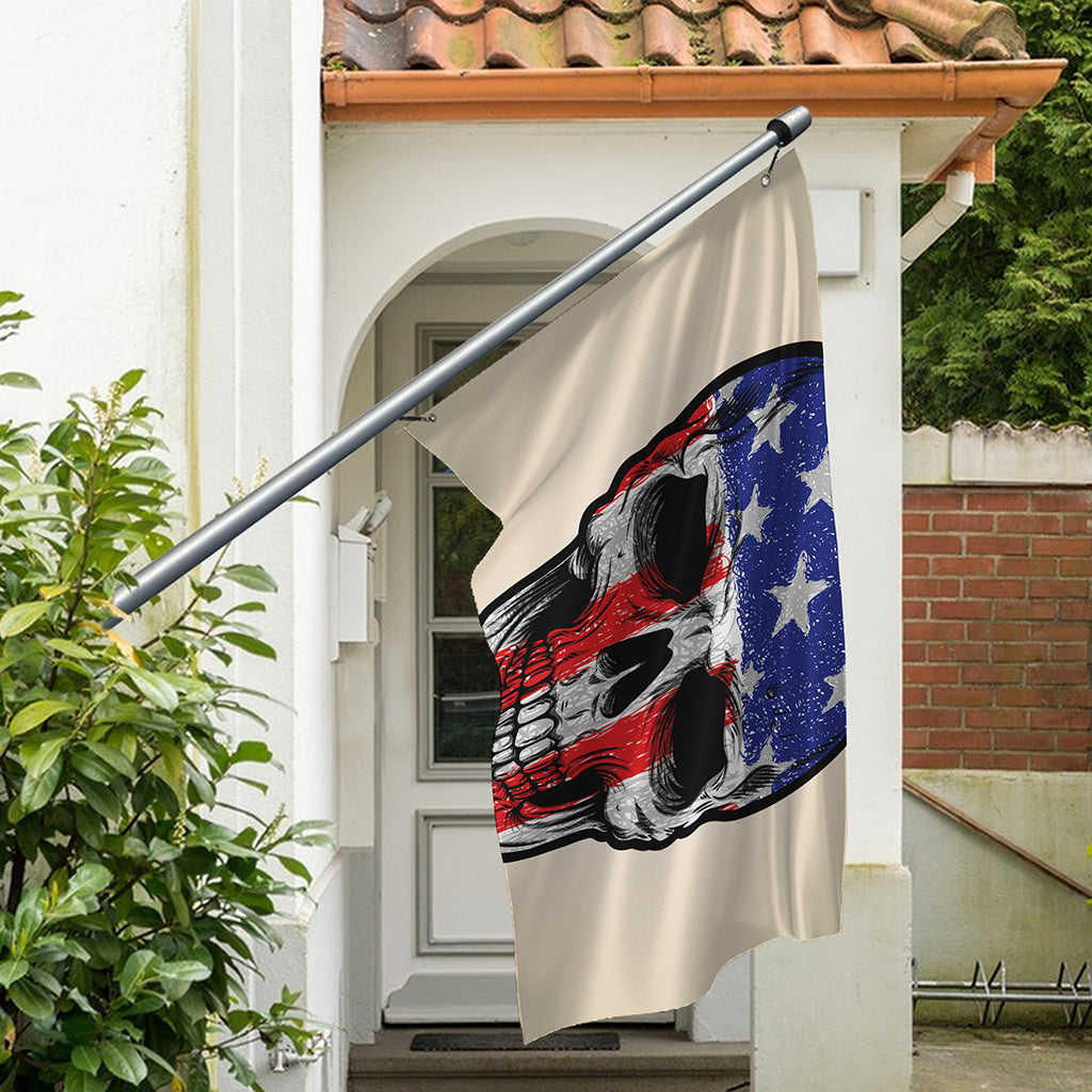 American Patriotic Skull Print Polyester Flag