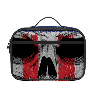 American Patriotic Skull Print Portable Lunch Bag