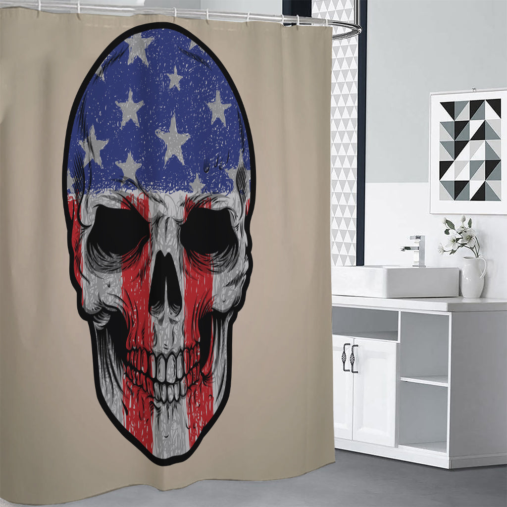 American Patriotic Skull Print Premium Shower Curtain