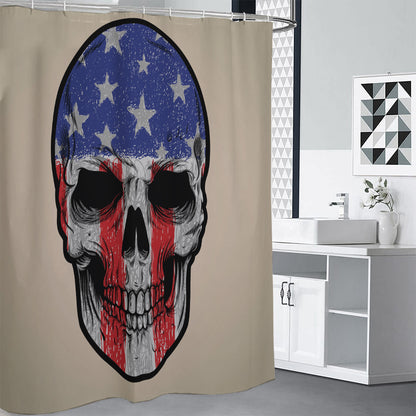American Patriotic Skull Print Premium Shower Curtain