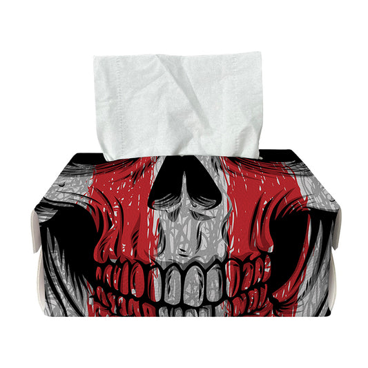 American Patriotic Skull Print Rectangle Tissue Box Cover
