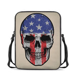 American Patriotic Skull Print Rectangular Crossbody Bag
