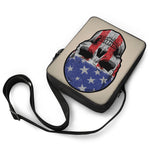 American Patriotic Skull Print Rectangular Crossbody Bag