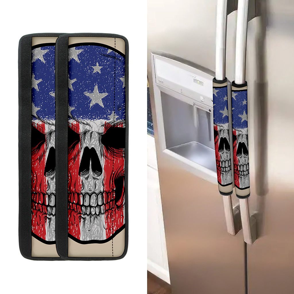 American Patriotic Skull Print Refrigerator Handle Covers