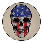 American Patriotic Skull Print Round Floor Mat