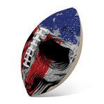 American Patriotic Skull Print Rugby Ball