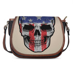 American Patriotic Skull Print Saddle Bag