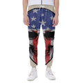 American Patriotic Skull Print Joggers