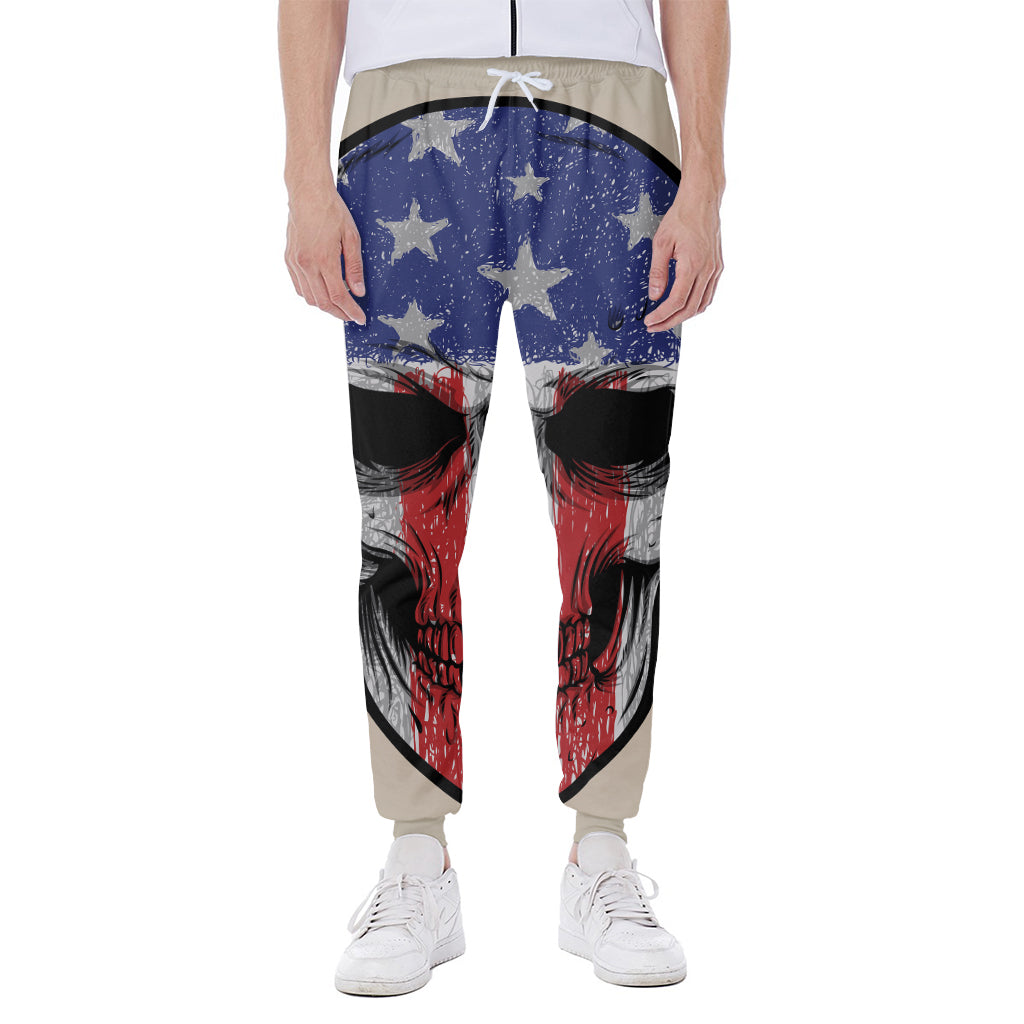 American Patriotic Skull Print Scuba Joggers