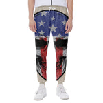 American Patriotic Skull Print Scuba Joggers
