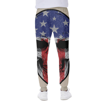 American Patriotic Skull Print Scuba Joggers
