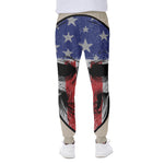 American Patriotic Skull Print Scuba Joggers