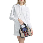American Patriotic Skull Print Shoulder Handbag