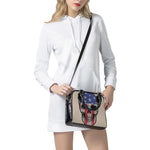 American Patriotic Skull Print Shoulder Handbag