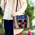 American Patriotic Skull Print Shoulder Strap Bible Bag