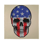American Patriotic Skull Print Silk Bandana