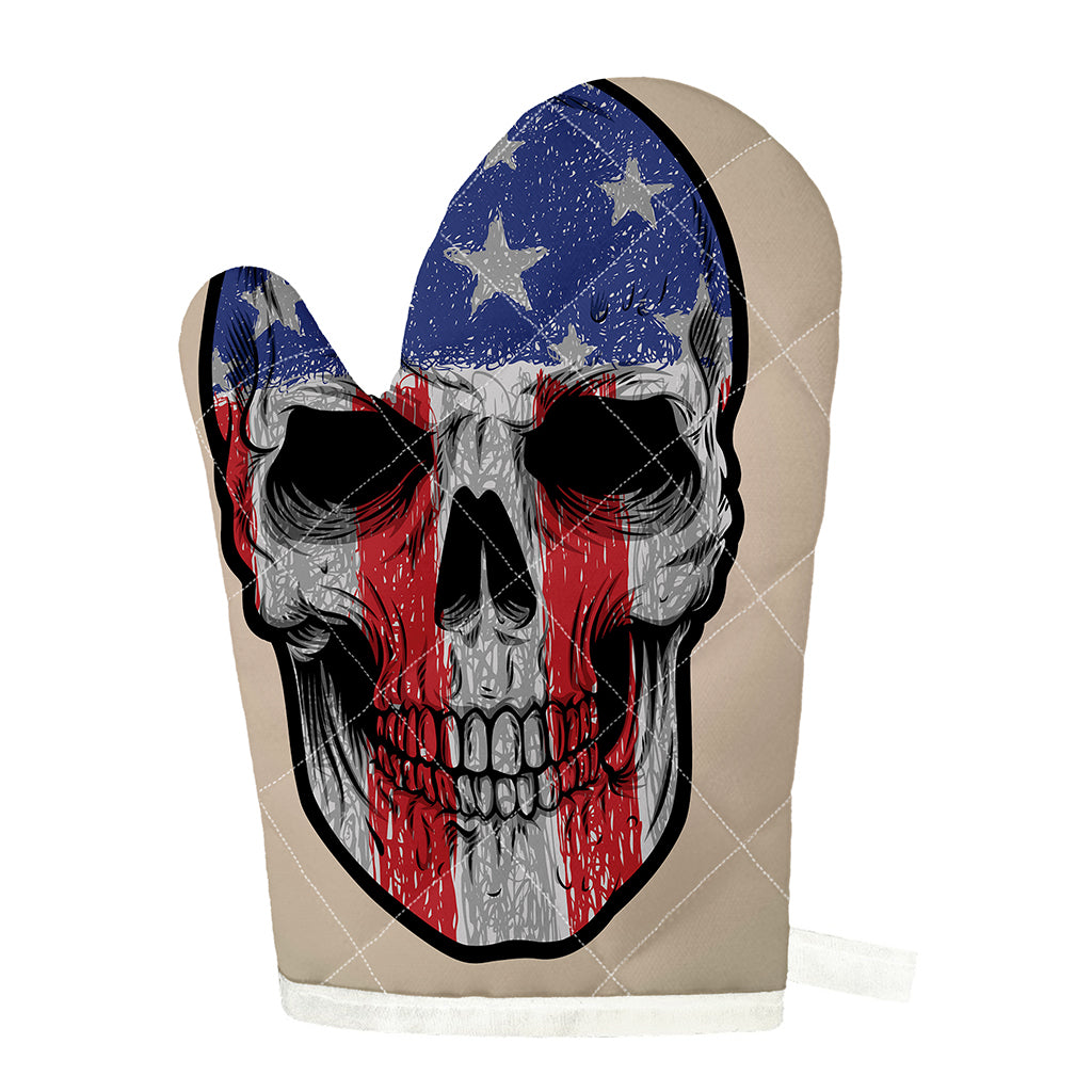 American Patriotic Skull Print Single Oven Mitt