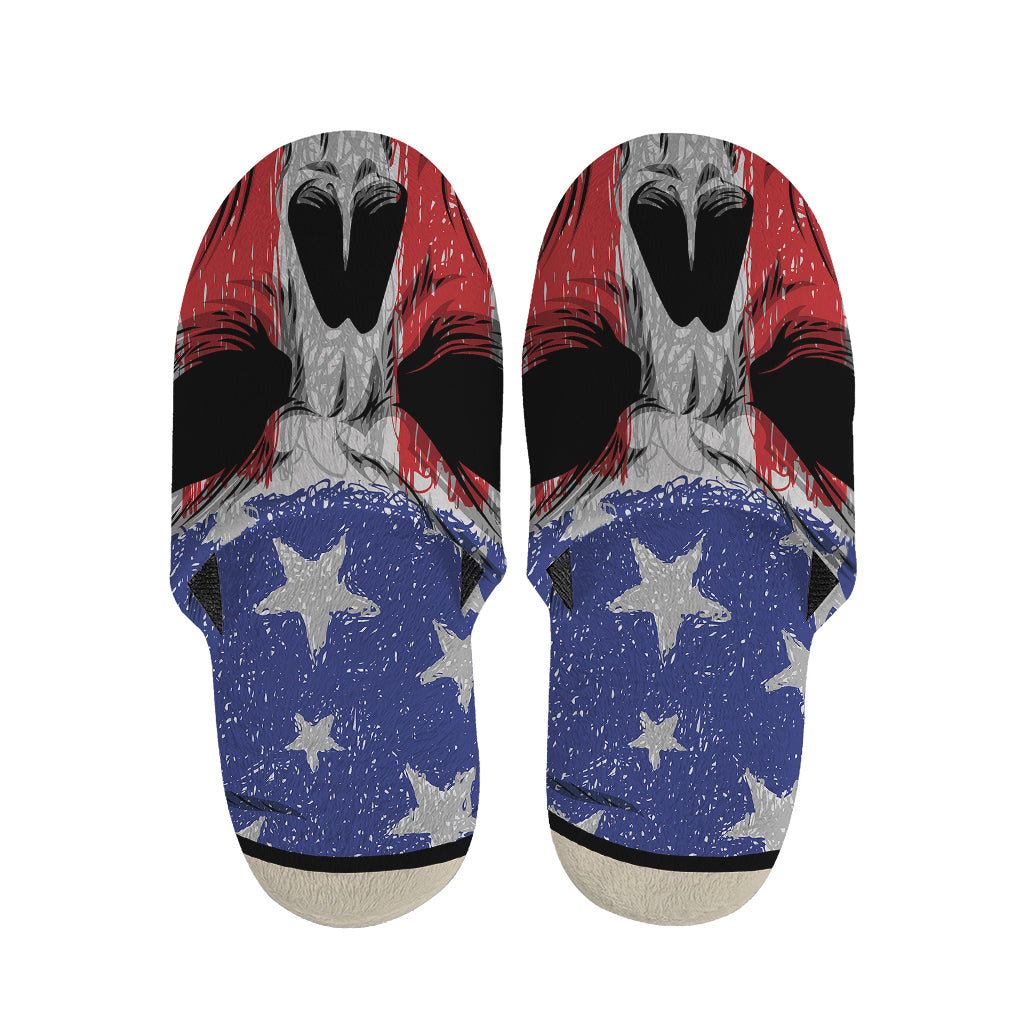 American Patriotic Skull Print Slippers