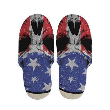 American Patriotic Skull Print Slippers
