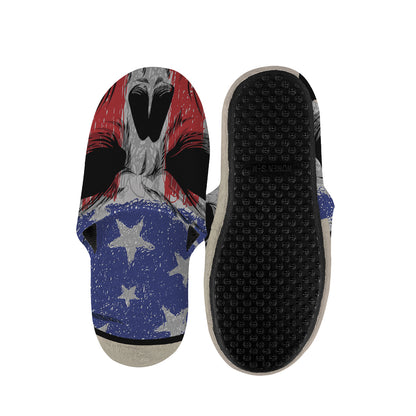 American Patriotic Skull Print Slippers