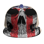 American Patriotic Skull Print Snapback Cap