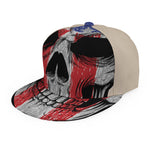 American Patriotic Skull Print Snapback Cap