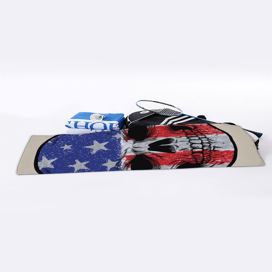 American Patriotic Skull Print Sports Towel