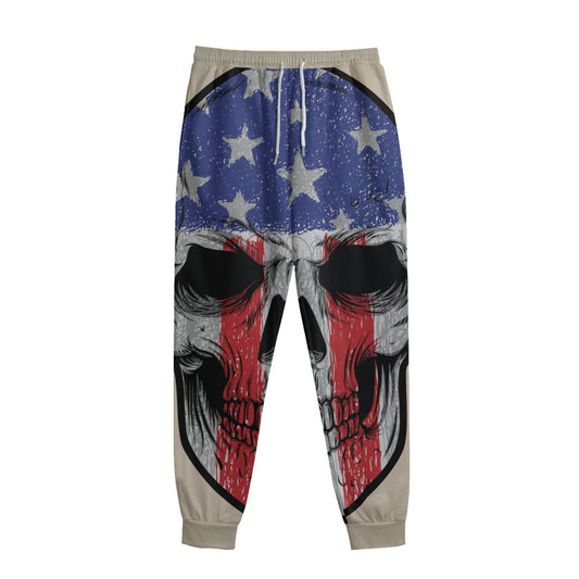 American Patriotic Skull Print Sweatpants