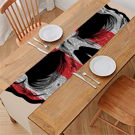 American Patriotic Skull Print Table Runner