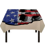 American Patriotic Skull Print Tablecloth