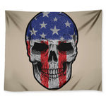 American Patriotic Skull Print Tapestry