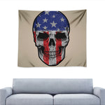 American Patriotic Skull Print Tapestry