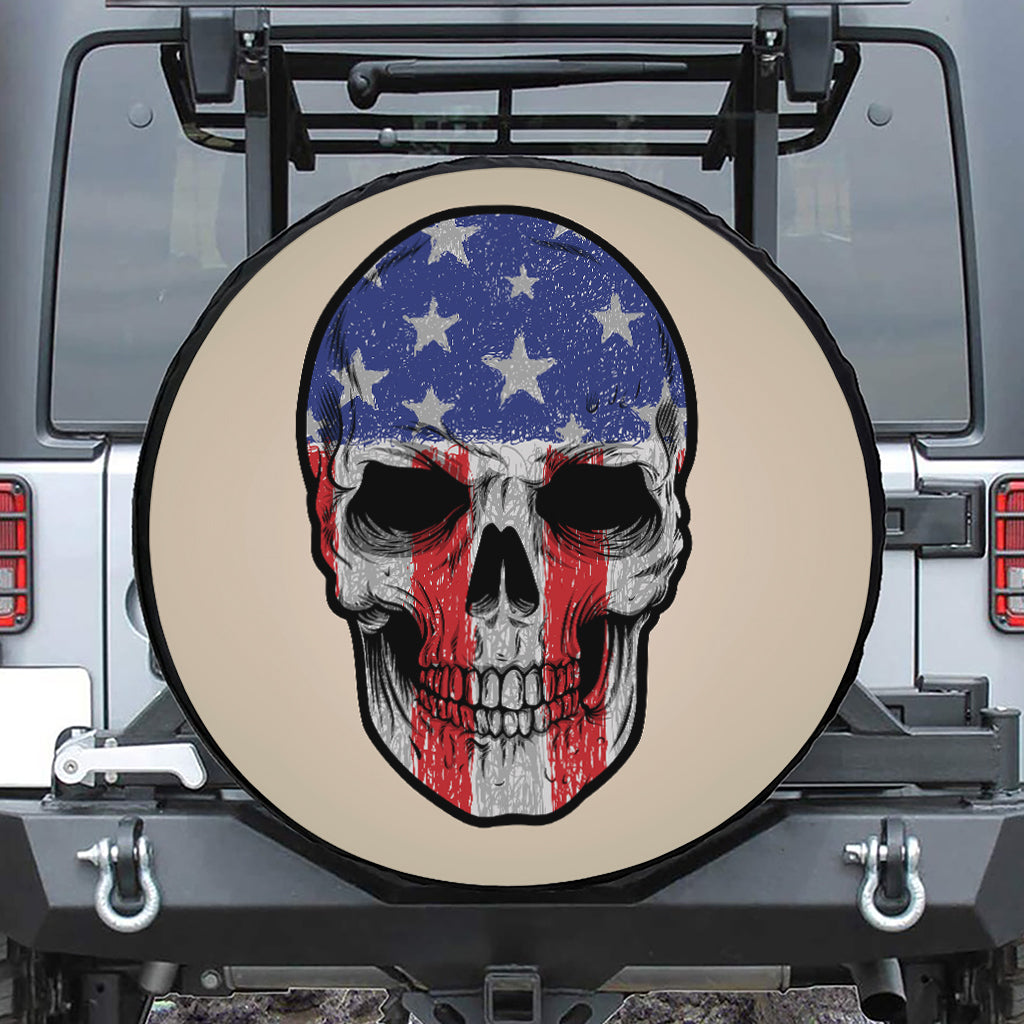 American Patriotic Skull Print Tire Cover