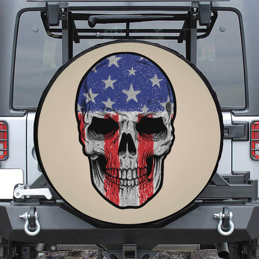 American Patriotic Skull Print Tire Cover