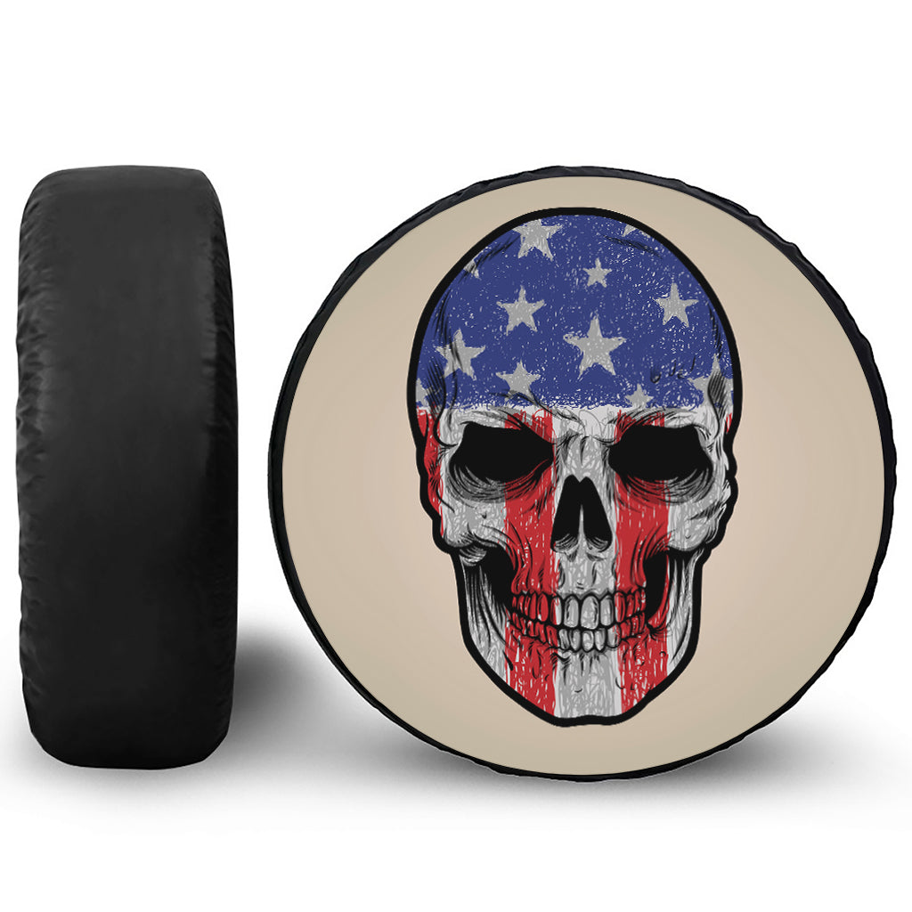 American Patriotic Skull Print Tire Cover