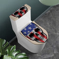American Patriotic Skull Print Toilet Lid And Tank Cover Set