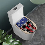 American Patriotic Skull Print Toilet Lid Cover